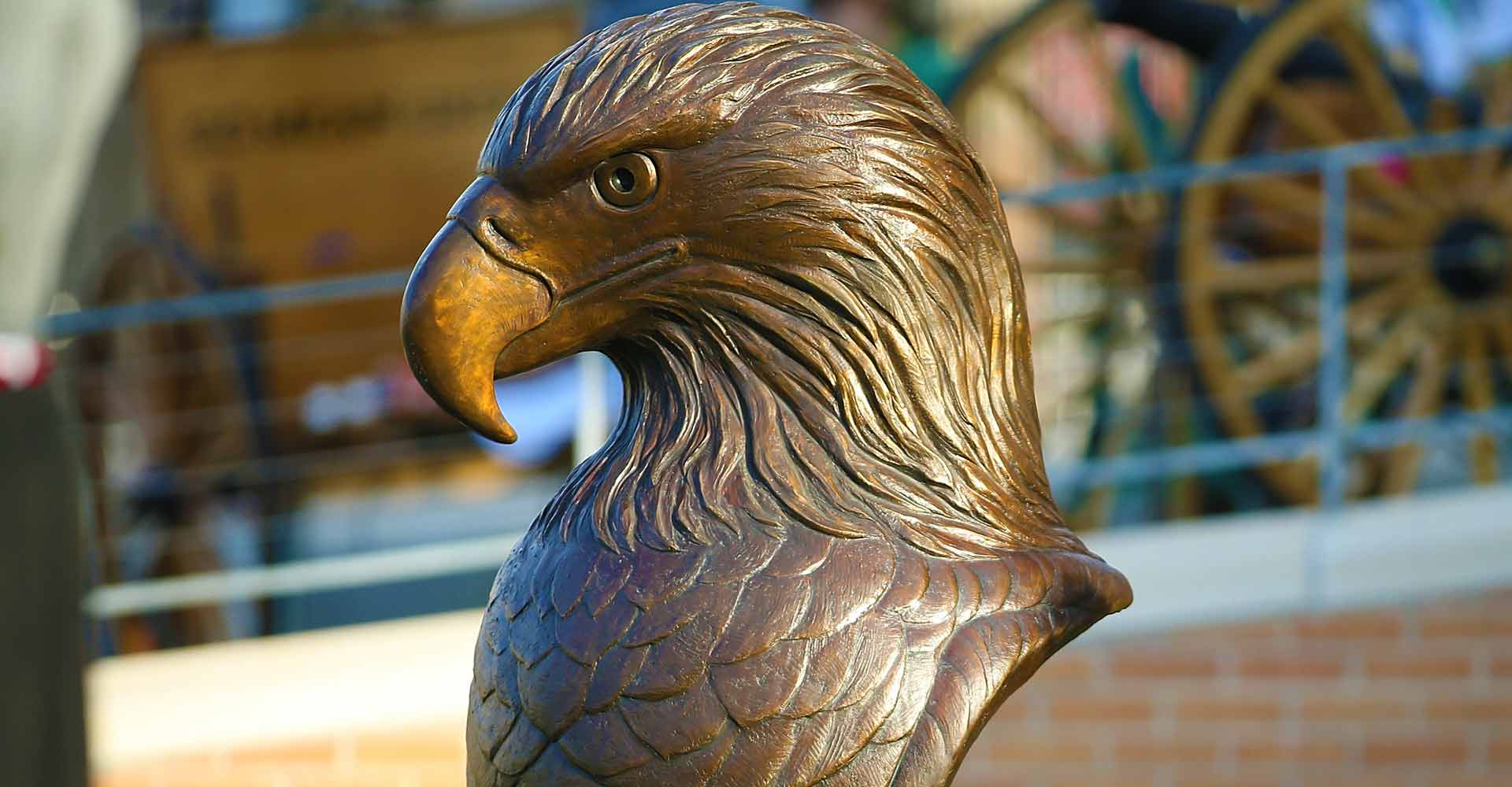 Spiriki is the statue located at Apogee Stadium's field entrance. It was commissioned by Geezle Alumni.